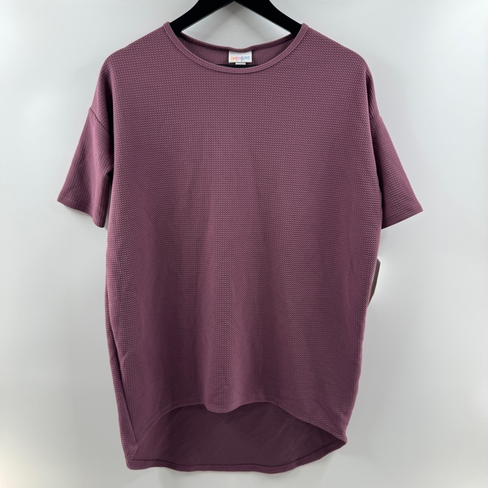 LuLaRoe Irma Textured Purple Tunic Top Size XXS NWT